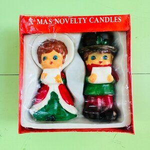Vintage Christmas Carolers Candle Set Xmas Candles Christmas Decor